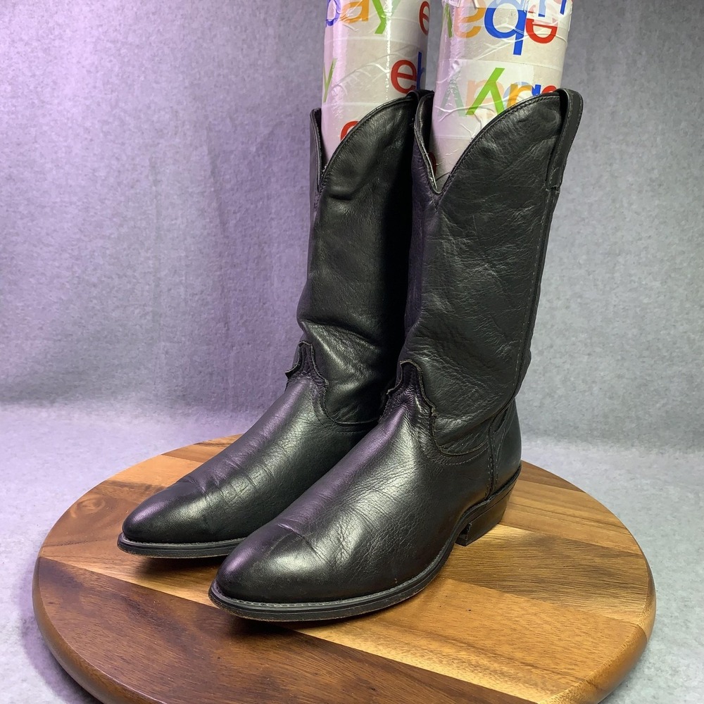 Code West Cowboy Western Boots Mens Size 9 D Black Leather Made In USA 5860
